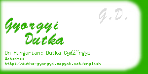 gyorgyi dutka business card